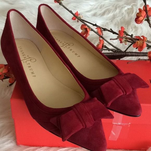 💞IVANKA TRUMP💞Abello dark red suede - Picture 3 of 16